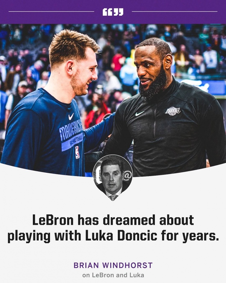 Windhorst:詹姆斯想和东契奇合作已经好几年了 他特别特别想